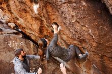 Bouldering in Hueco Tanks on 12/06/2019 with Blue Lizard Climbing and Yoga

Filename: SRM_20191206_1105441.jpg
Aperture: f/4.5
Shutter Speed: 1/250
Body: Canon EOS-1D Mark II
Lens: Canon EF 16-35mm f/2.8 L