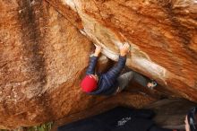 Bouldering in Hueco Tanks on 12/06/2019 with Blue Lizard Climbing and Yoga

Filename: SRM_20191206_1146390.jpg
Aperture: f/4.5
Shutter Speed: 1/250
Body: Canon EOS-1D Mark II
Lens: Canon EF 16-35mm f/2.8 L