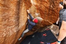 Bouldering in Hueco Tanks on 12/06/2019 with Blue Lizard Climbing and Yoga

Filename: SRM_20191206_1147340.jpg
Aperture: f/4.0
Shutter Speed: 1/250
Body: Canon EOS-1D Mark II
Lens: Canon EF 16-35mm f/2.8 L