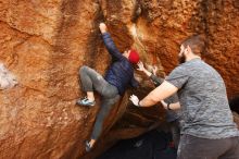 Bouldering in Hueco Tanks on 12/06/2019 with Blue Lizard Climbing and Yoga

Filename: SRM_20191206_1148100.jpg
Aperture: f/5.0
Shutter Speed: 1/250
Body: Canon EOS-1D Mark II
Lens: Canon EF 16-35mm f/2.8 L