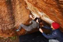 Bouldering in Hueco Tanks on 12/06/2019 with Blue Lizard Climbing and Yoga

Filename: SRM_20191206_1153470.jpg
Aperture: f/4.5
Shutter Speed: 1/250
Body: Canon EOS-1D Mark II
Lens: Canon EF 16-35mm f/2.8 L