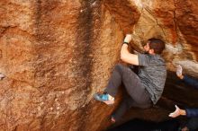 Bouldering in Hueco Tanks on 12/06/2019 with Blue Lizard Climbing and Yoga

Filename: SRM_20191206_1157560.jpg
Aperture: f/5.0
Shutter Speed: 1/250
Body: Canon EOS-1D Mark II
Lens: Canon EF 16-35mm f/2.8 L