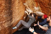 Bouldering in Hueco Tanks on 12/06/2019 with Blue Lizard Climbing and Yoga

Filename: SRM_20191206_1203290.jpg
Aperture: f/5.0
Shutter Speed: 1/250
Body: Canon EOS-1D Mark II
Lens: Canon EF 16-35mm f/2.8 L
