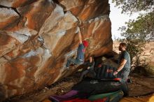 Bouldering in Hueco Tanks on 12/06/2019 with Blue Lizard Climbing and Yoga

Filename: SRM_20191206_1237580.jpg
Aperture: f/8.0
Shutter Speed: 1/250
Body: Canon EOS-1D Mark II
Lens: Canon EF 16-35mm f/2.8 L
