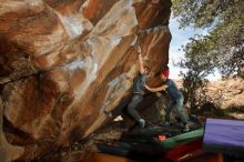 Bouldering in Hueco Tanks on 12/06/2019 with Blue Lizard Climbing and Yoga

Filename: SRM_20191206_1308240.jpg
Aperture: f/8.0
Shutter Speed: 1/250
Body: Canon EOS-1D Mark II
Lens: Canon EF 16-35mm f/2.8 L