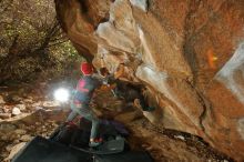 Bouldering in Hueco Tanks on 12/06/2019 with Blue Lizard Climbing and Yoga

Filename: SRM_20191206_1337030.jpg
Aperture: f/7.1
Shutter Speed: 1/250
Body: Canon EOS-1D Mark II
Lens: Canon EF 16-35mm f/2.8 L