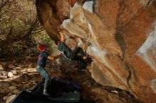 Bouldering in Hueco Tanks on 12/06/2019 with Blue Lizard Climbing and Yoga

Filename: SRM_20191206_1337080.jpg
Aperture: f/7.1
Shutter Speed: 1/250
Body: Canon EOS-1D Mark II
Lens: Canon EF 16-35mm f/2.8 L