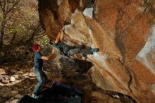 Bouldering in Hueco Tanks on 12/06/2019 with Blue Lizard Climbing and Yoga

Filename: SRM_20191206_1337110.jpg
Aperture: f/7.1
Shutter Speed: 1/250
Body: Canon EOS-1D Mark II
Lens: Canon EF 16-35mm f/2.8 L