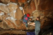 Bouldering in Hueco Tanks on 12/06/2019 with Blue Lizard Climbing and Yoga

Filename: SRM_20191206_1343020.jpg
Aperture: f/7.1
Shutter Speed: 1/250
Body: Canon EOS-1D Mark II
Lens: Canon EF 16-35mm f/2.8 L