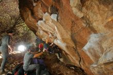 Bouldering in Hueco Tanks on 12/06/2019 with Blue Lizard Climbing and Yoga

Filename: SRM_20191206_1348040.jpg
Aperture: f/7.1
Shutter Speed: 1/250
Body: Canon EOS-1D Mark II
Lens: Canon EF 16-35mm f/2.8 L