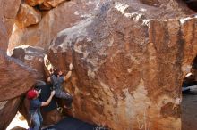 Bouldering in Hueco Tanks on 12/06/2019 with Blue Lizard Climbing and Yoga

Filename: SRM_20191206_1351330.jpg
Aperture: f/4.0
Shutter Speed: 1/250
Body: Canon EOS-1D Mark II
Lens: Canon EF 16-35mm f/2.8 L