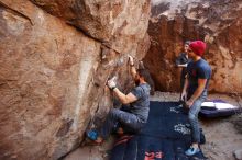 Bouldering in Hueco Tanks on 12/06/2019 with Blue Lizard Climbing and Yoga

Filename: SRM_20191206_1420050.jpg
Aperture: f/3.5
Shutter Speed: 1/250
Body: Canon EOS-1D Mark II
Lens: Canon EF 16-35mm f/2.8 L