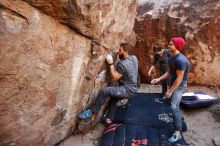 Bouldering in Hueco Tanks on 12/06/2019 with Blue Lizard Climbing and Yoga

Filename: SRM_20191206_1420060.jpg
Aperture: f/3.5
Shutter Speed: 1/250
Body: Canon EOS-1D Mark II
Lens: Canon EF 16-35mm f/2.8 L