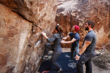 Bouldering in Hueco Tanks on 12/06/2019 with Blue Lizard Climbing and Yoga

Filename: SRM_20191206_1422370.jpg
Aperture: f/3.5
Shutter Speed: 1/250
Body: Canon EOS-1D Mark II
Lens: Canon EF 16-35mm f/2.8 L