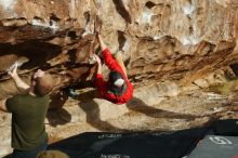 Bouldering in Hueco Tanks on 12/11/2019 with Blue Lizard Climbing and Yoga

Filename: SRM_20191211_0957530.jpg
Aperture: f/7.1
Shutter Speed: 1/250
Body: Canon EOS-1D Mark II
Lens: Canon EF 50mm f/1.8 II