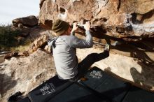 Bouldering in Hueco Tanks on 12/11/2019 with Blue Lizard Climbing and Yoga

Filename: SRM_20191211_1016220.jpg
Aperture: f/7.1
Shutter Speed: 1/400
Body: Canon EOS-1D Mark II
Lens: Canon EF 16-35mm f/2.8 L