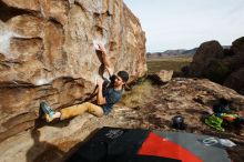 Bouldering in Hueco Tanks on 12/11/2019 with Blue Lizard Climbing and Yoga

Filename: SRM_20191211_1022290.jpg
Aperture: f/6.3
Shutter Speed: 1/400
Body: Canon EOS-1D Mark II
Lens: Canon EF 16-35mm f/2.8 L