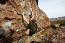 Bouldering in Hueco Tanks on 12/11/2019 with Blue Lizard Climbing and Yoga

Filename: SRM_20191211_1046480.jpg
Aperture: f/6.3
Shutter Speed: 1/400
Body: Canon EOS-1D Mark II
Lens: Canon EF 16-35mm f/2.8 L