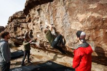 Bouldering in Hueco Tanks on 12/11/2019 with Blue Lizard Climbing and Yoga

Filename: SRM_20191211_1051190.jpg
Aperture: f/5.6
Shutter Speed: 1/400
Body: Canon EOS-1D Mark II
Lens: Canon EF 16-35mm f/2.8 L