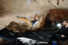 Bouldering in Hueco Tanks on 12/11/2019 with Blue Lizard Climbing and Yoga

Filename: SRM_20191211_1217480.jpg
Aperture: f/6.3
Shutter Speed: 1/250
Body: Canon EOS-1D Mark II
Lens: Canon EF 16-35mm f/2.8 L