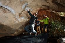 Bouldering in Hueco Tanks on 12/11/2019 with Blue Lizard Climbing and Yoga

Filename: SRM_20191211_1241120.jpg
Aperture: f/6.3
Shutter Speed: 1/250
Body: Canon EOS-1D Mark II
Lens: Canon EF 16-35mm f/2.8 L