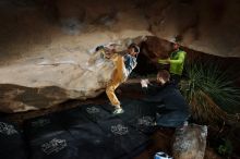 Bouldering in Hueco Tanks on 12/11/2019 with Blue Lizard Climbing and Yoga

Filename: SRM_20191211_1250121.jpg
Aperture: f/6.3
Shutter Speed: 1/250
Body: Canon EOS-1D Mark II
Lens: Canon EF 16-35mm f/2.8 L