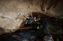 Bouldering in Hueco Tanks on 12/11/2019 with Blue Lizard Climbing and Yoga

Filename: SRM_20191211_1250240.jpg
Aperture: f/6.3
Shutter Speed: 1/250
Body: Canon EOS-1D Mark II
Lens: Canon EF 16-35mm f/2.8 L