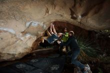 Bouldering in Hueco Tanks on 12/11/2019 with Blue Lizard Climbing and Yoga

Filename: SRM_20191211_1250280.jpg
Aperture: f/6.3
Shutter Speed: 1/250
Body: Canon EOS-1D Mark II
Lens: Canon EF 16-35mm f/2.8 L