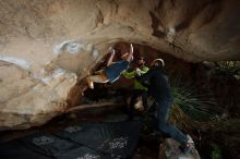 Bouldering in Hueco Tanks on 12/11/2019 with Blue Lizard Climbing and Yoga

Filename: SRM_20191211_1250340.jpg
Aperture: f/6.3
Shutter Speed: 1/250
Body: Canon EOS-1D Mark II
Lens: Canon EF 16-35mm f/2.8 L