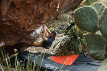 Bouldering in Hueco Tanks on 12/11/2019 with Blue Lizard Climbing and Yoga

Filename: SRM_20191211_1623420.jpg
Aperture: f/4.5
Shutter Speed: 1/250
Body: Canon EOS-1D Mark II
Lens: Canon EF 50mm f/1.8 II