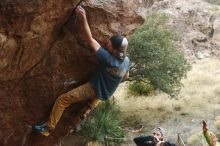 Bouldering in Hueco Tanks on 12/11/2019 with Blue Lizard Climbing and Yoga

Filename: SRM_20191211_1624260.jpg
Aperture: f/4.5
Shutter Speed: 1/320
Body: Canon EOS-1D Mark II
Lens: Canon EF 50mm f/1.8 II