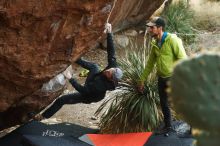 Bouldering in Hueco Tanks on 12/11/2019 with Blue Lizard Climbing and Yoga

Filename: SRM_20191211_1628060.jpg
Aperture: f/4.5
Shutter Speed: 1/250
Body: Canon EOS-1D Mark II
Lens: Canon EF 50mm f/1.8 II