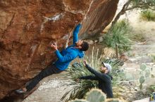 Bouldering in Hueco Tanks on 12/11/2019 with Blue Lizard Climbing and Yoga

Filename: SRM_20191211_1644031.jpg
Aperture: f/4.0
Shutter Speed: 1/125
Body: Canon EOS-1D Mark II
Lens: Canon EF 50mm f/1.8 II