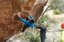 Bouldering in Hueco Tanks on 12/11/2019 with Blue Lizard Climbing and Yoga

Filename: SRM_20191211_1644071.jpg
Aperture: f/4.0
Shutter Speed: 1/125
Body: Canon EOS-1D Mark II
Lens: Canon EF 50mm f/1.8 II