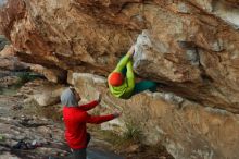 Bouldering in Hueco Tanks on 12/11/2019 with Blue Lizard Climbing and Yoga

Filename: SRM_20191211_1807490.jpg
Aperture: f/2.8
Shutter Speed: 1/250
Body: Canon EOS-1D Mark II
Lens: Canon EF 50mm f/1.8 II