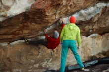 Bouldering in Hueco Tanks on 12/11/2019 with Blue Lizard Climbing and Yoga

Filename: SRM_20191211_1812460.jpg
Aperture: f/2.2
Shutter Speed: 1/250
Body: Canon EOS-1D Mark II
Lens: Canon EF 50mm f/1.8 II