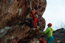 Bouldering in Hueco Tanks on 12/11/2019 with Blue Lizard Climbing and Yoga

Filename: SRM_20191211_1813230.jpg
Aperture: f/2.8
Shutter Speed: 1/250
Body: Canon EOS-1D Mark II
Lens: Canon EF 50mm f/1.8 II