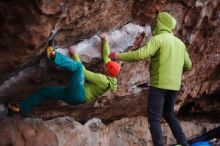 Bouldering in Hueco Tanks on 12/11/2019 with Blue Lizard Climbing and Yoga

Filename: SRM_20191211_1819030.jpg
Aperture: f/2.0
Shutter Speed: 1/250
Body: Canon EOS-1D Mark II
Lens: Canon EF 50mm f/1.8 II