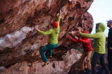 Bouldering in Hueco Tanks on 12/11/2019 with Blue Lizard Climbing and Yoga

Filename: SRM_20191211_1819370.jpg
Aperture: f/2.2
Shutter Speed: 1/200
Body: Canon EOS-1D Mark II
Lens: Canon EF 50mm f/1.8 II