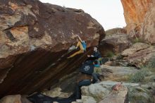 Bouldering in Hueco Tanks on 12/13/2019 with Blue Lizard Climbing and Yoga

Filename: SRM_20191213_1043420.jpg
Aperture: f/5.6
Shutter Speed: 1/250
Body: Canon EOS-1D Mark II
Lens: Canon EF 16-35mm f/2.8 L