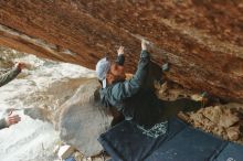 Bouldering in Hueco Tanks on 12/13/2019 with Blue Lizard Climbing and Yoga

Filename: SRM_20191213_1100110.jpg
Aperture: f/2.8
Shutter Speed: 1/250
Body: Canon EOS-1D Mark II
Lens: Canon EF 50mm f/1.8 II