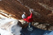 Bouldering in Hueco Tanks on 12/13/2019 with Blue Lizard Climbing and Yoga

Filename: SRM_20191213_1118311.jpg
Aperture: f/2.8
Shutter Speed: 1/250
Body: Canon EOS-1D Mark II
Lens: Canon EF 50mm f/1.8 II