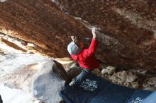 Bouldering in Hueco Tanks on 12/13/2019 with Blue Lizard Climbing and Yoga

Filename: SRM_20191213_1118312.jpg
Aperture: f/2.8
Shutter Speed: 1/250
Body: Canon EOS-1D Mark II
Lens: Canon EF 50mm f/1.8 II