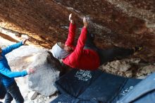 Bouldering in Hueco Tanks on 12/13/2019 with Blue Lizard Climbing and Yoga

Filename: SRM_20191213_1118380.jpg
Aperture: f/2.8
Shutter Speed: 1/250
Body: Canon EOS-1D Mark II
Lens: Canon EF 50mm f/1.8 II