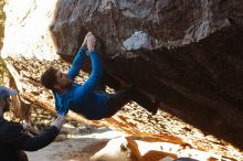 Bouldering in Hueco Tanks on 12/13/2019 with Blue Lizard Climbing and Yoga

Filename: SRM_20191213_1122550.jpg
Aperture: f/4.0
Shutter Speed: 1/250
Body: Canon EOS-1D Mark II
Lens: Canon EF 50mm f/1.8 II