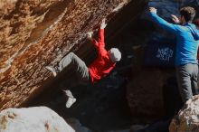 Bouldering in Hueco Tanks on 12/13/2019 with Blue Lizard Climbing and Yoga

Filename: SRM_20191213_1128320.jpg
Aperture: f/4.0
Shutter Speed: 1/250
Body: Canon EOS-1D Mark II
Lens: Canon EF 50mm f/1.8 II