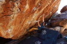 Bouldering in Hueco Tanks on 12/13/2019 with Blue Lizard Climbing and Yoga

Filename: SRM_20191213_1314140.jpg
Aperture: f/4.0
Shutter Speed: 1/250
Body: Canon EOS-1D Mark II
Lens: Canon EF 16-35mm f/2.8 L