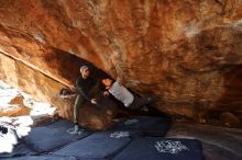 Bouldering in Hueco Tanks on 12/13/2019 with Blue Lizard Climbing and Yoga

Filename: SRM_20191213_1339030.jpg
Aperture: f/4.0
Shutter Speed: 1/250
Body: Canon EOS-1D Mark II
Lens: Canon EF 16-35mm f/2.8 L