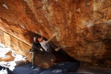 Bouldering in Hueco Tanks on 12/13/2019 with Blue Lizard Climbing and Yoga

Filename: SRM_20191213_1340460.jpg
Aperture: f/4.0
Shutter Speed: 1/250
Body: Canon EOS-1D Mark II
Lens: Canon EF 16-35mm f/2.8 L