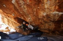 Bouldering in Hueco Tanks on 12/13/2019 with Blue Lizard Climbing and Yoga

Filename: SRM_20191213_1351260.jpg
Aperture: f/4.0
Shutter Speed: 1/250
Body: Canon EOS-1D Mark II
Lens: Canon EF 16-35mm f/2.8 L